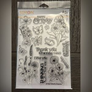 Clear Stamps - Butterfly Blossoms NEW Simon says stamp